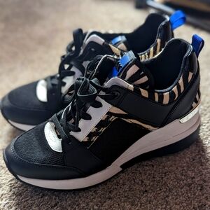 Michael Kors Black and White Zebra Print Sneakers